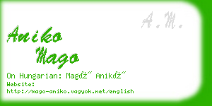 aniko mago business card